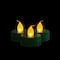 1.5" Amber & Green LED Flickering Tea Light Candle Set